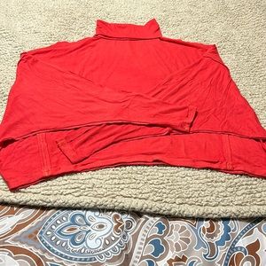 Free People Red Knit Turtleneck